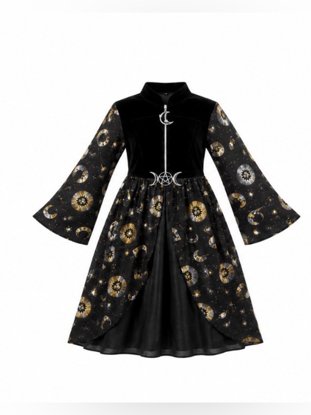 Spirit Halloween Celestial Witch Costume Child Medium Black Moon Stars